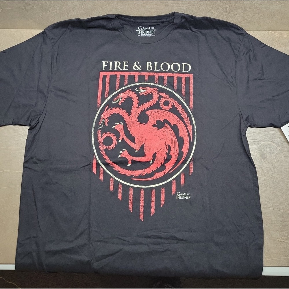 SIZE XL - Game of Thrones Targaryen Sigil Fire and Blood HBO House of the Dragon